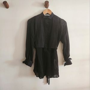 Sheer tuxedo Zara top